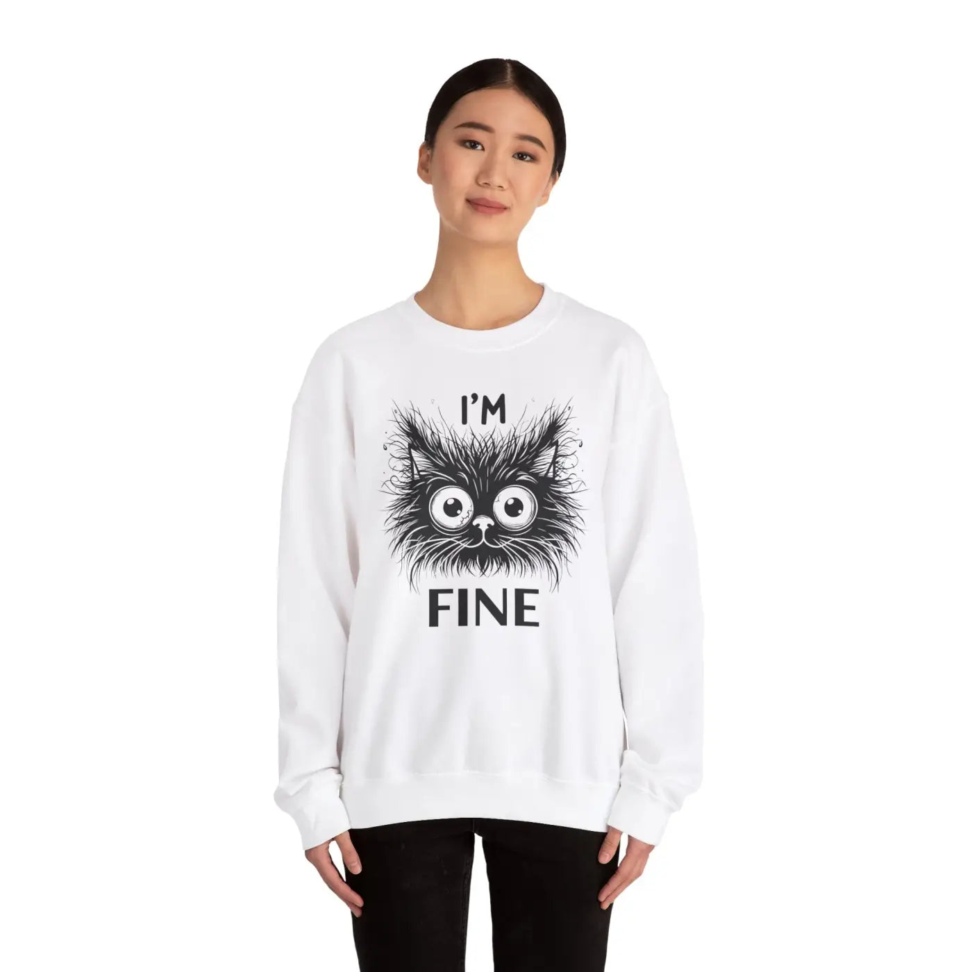 Funny Cat Unisex Heavy Sweatshirt - Cozy Comfort - DipaliZ