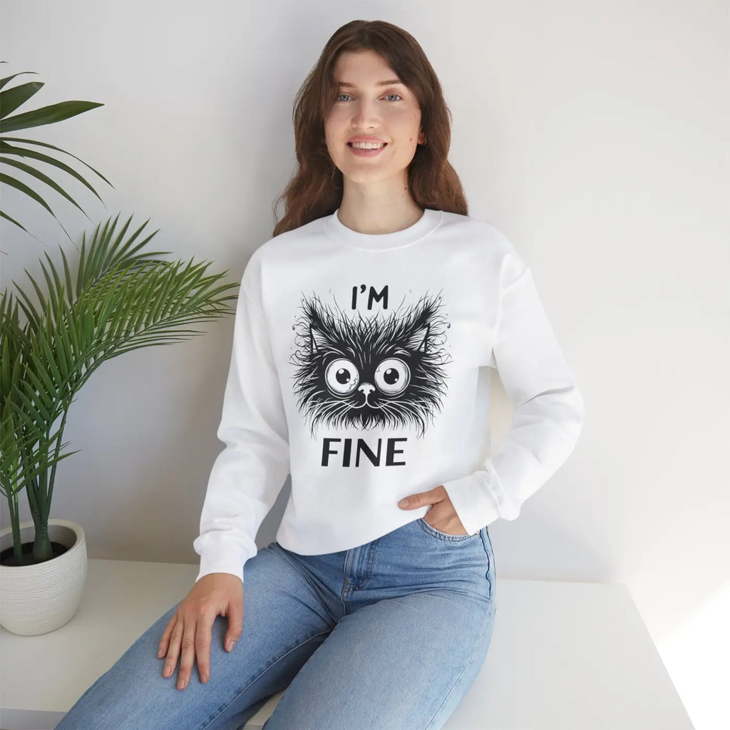 Funny Cat Unisex Heavy Sweatshirt - Cozy Comfort - DipaliZ