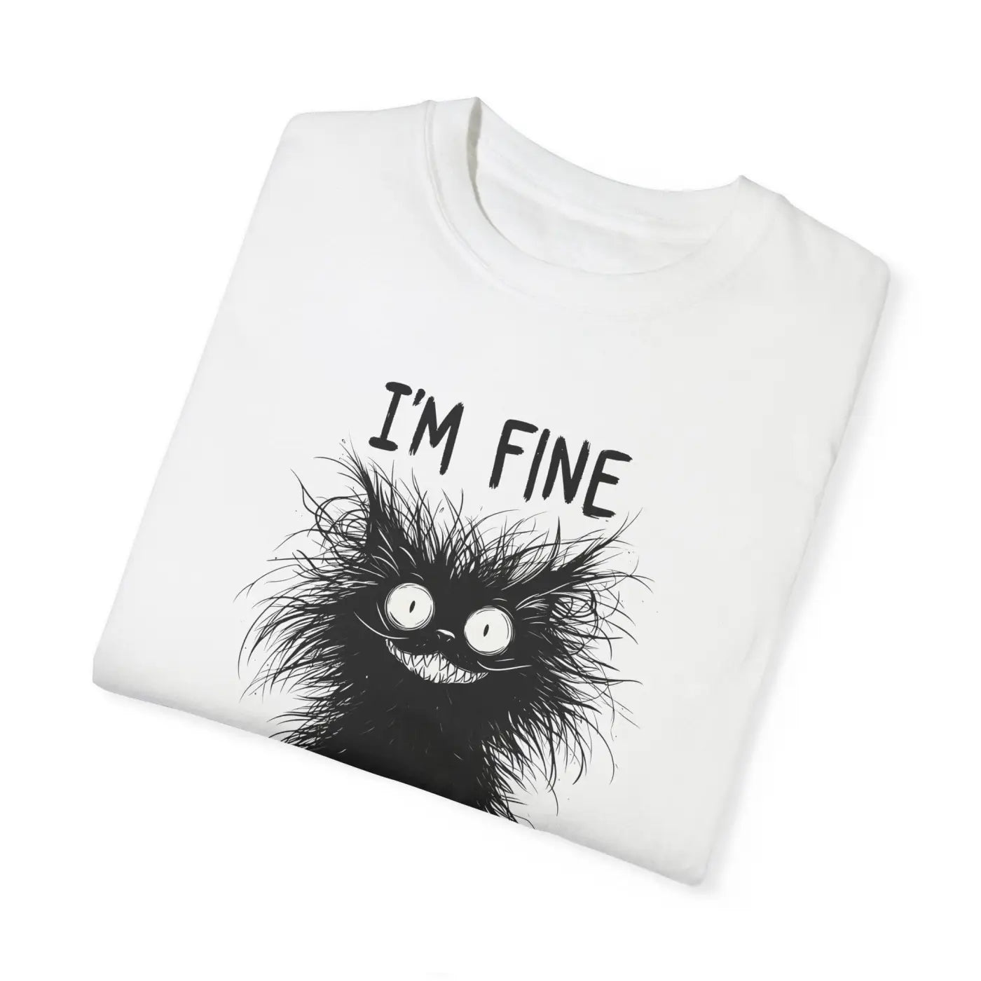 Fine Funny Cat Unisex Garment-Dyed T-Shirt - DipaliZ