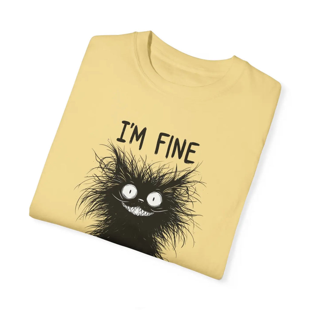 Fine Funny Cat Unisex Garment-Dyed T-Shirt - DipaliZ