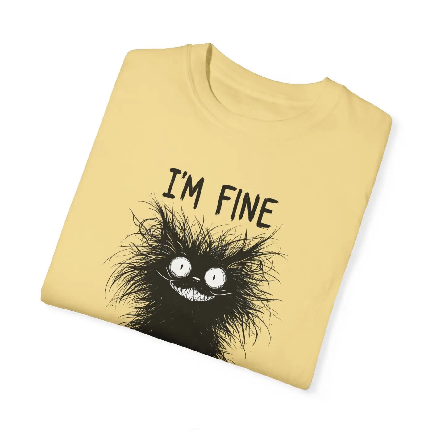 Fine Funny Cat Unisex Garment-Dyed T-Shirt - DipaliZ