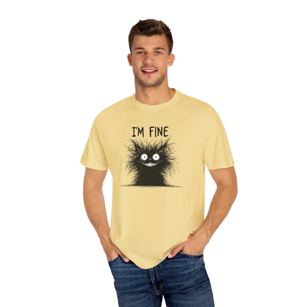 Fine Funny Cat Unisex Garment-Dyed T-Shirt - DipaliZ