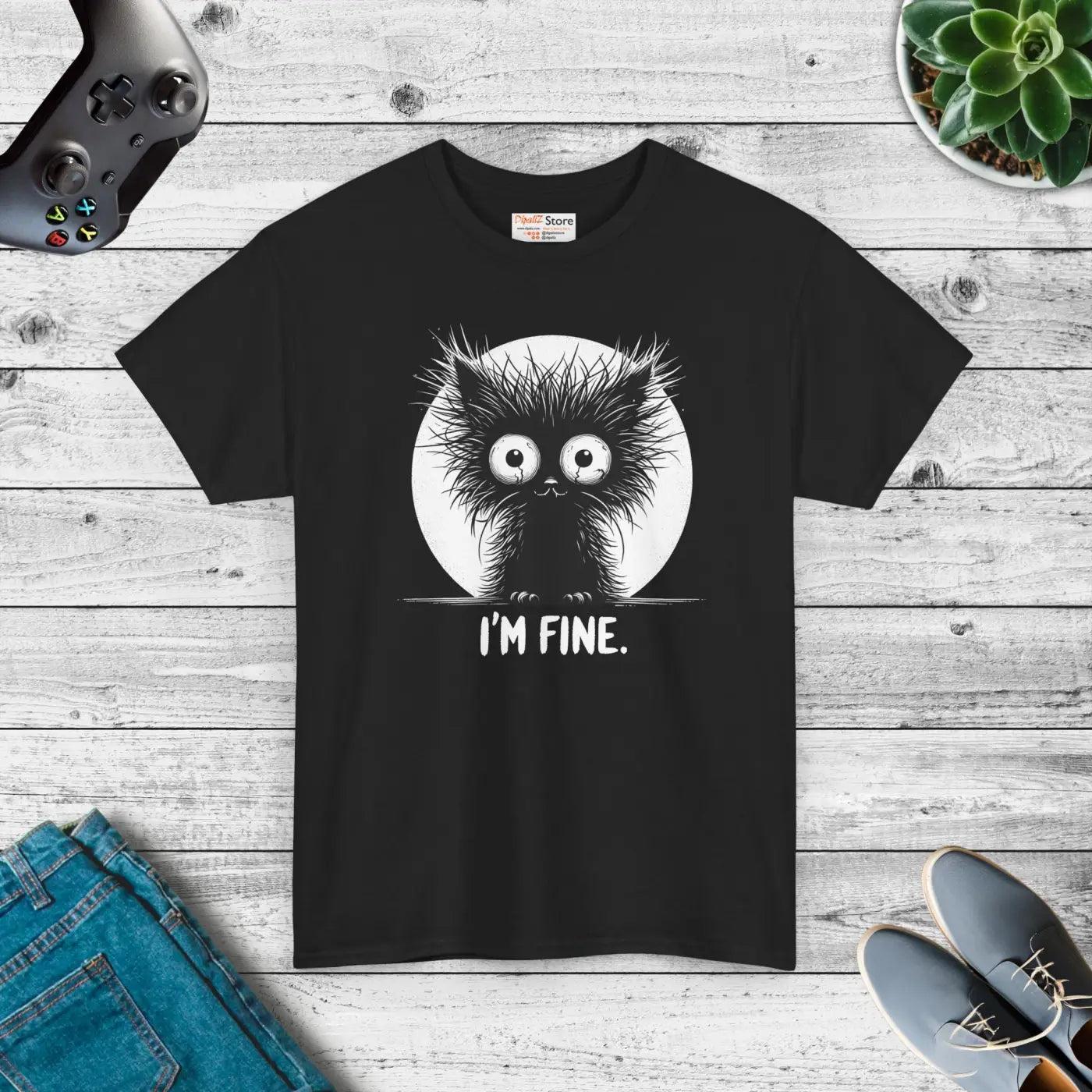 Cheeky Cat Heavy Cotton Tee - Unisex Humor Apparel - DipaliZ