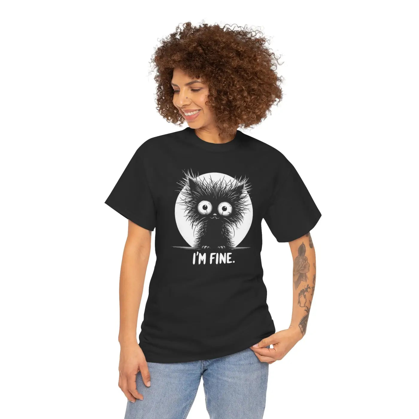 Cheeky Cat Heavy Cotton Tee - Unisex Humor Apparel - DipaliZ