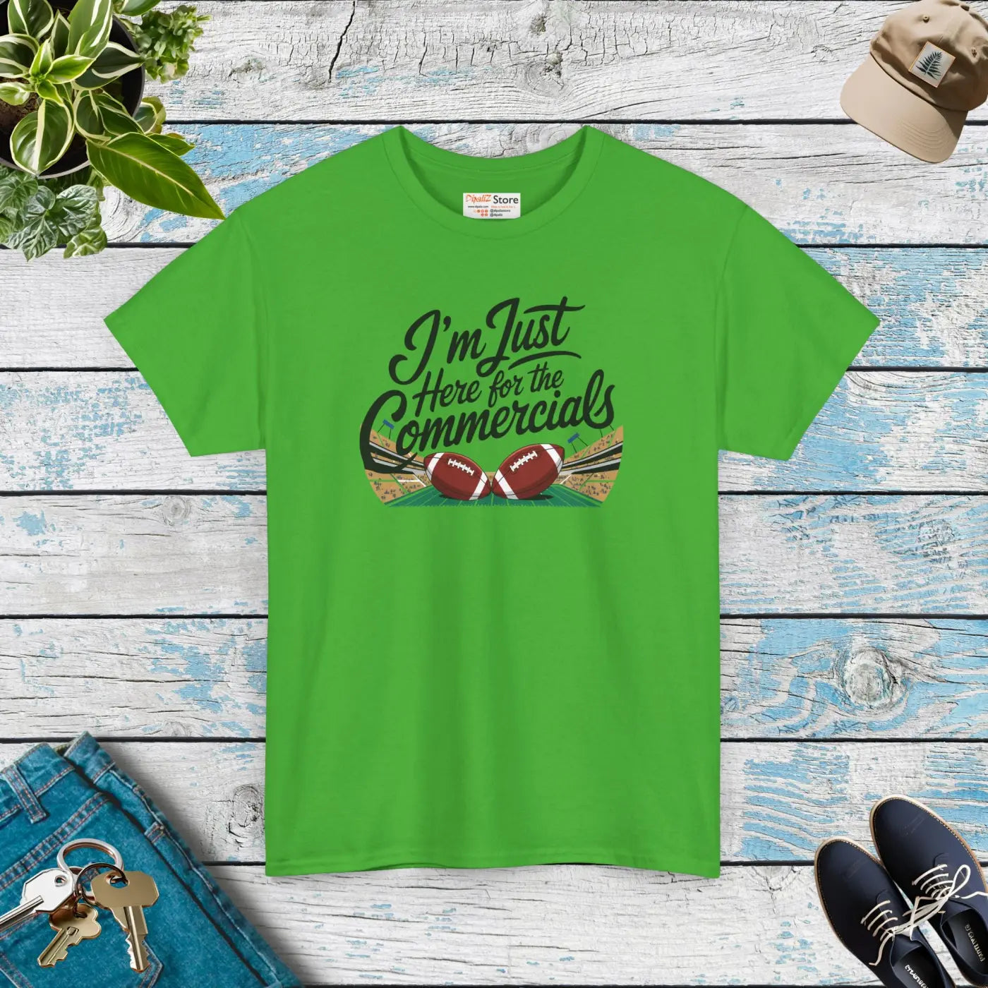 Super Football Heavy Cotton Tee - Game Day Party Shirt - DipaliZ