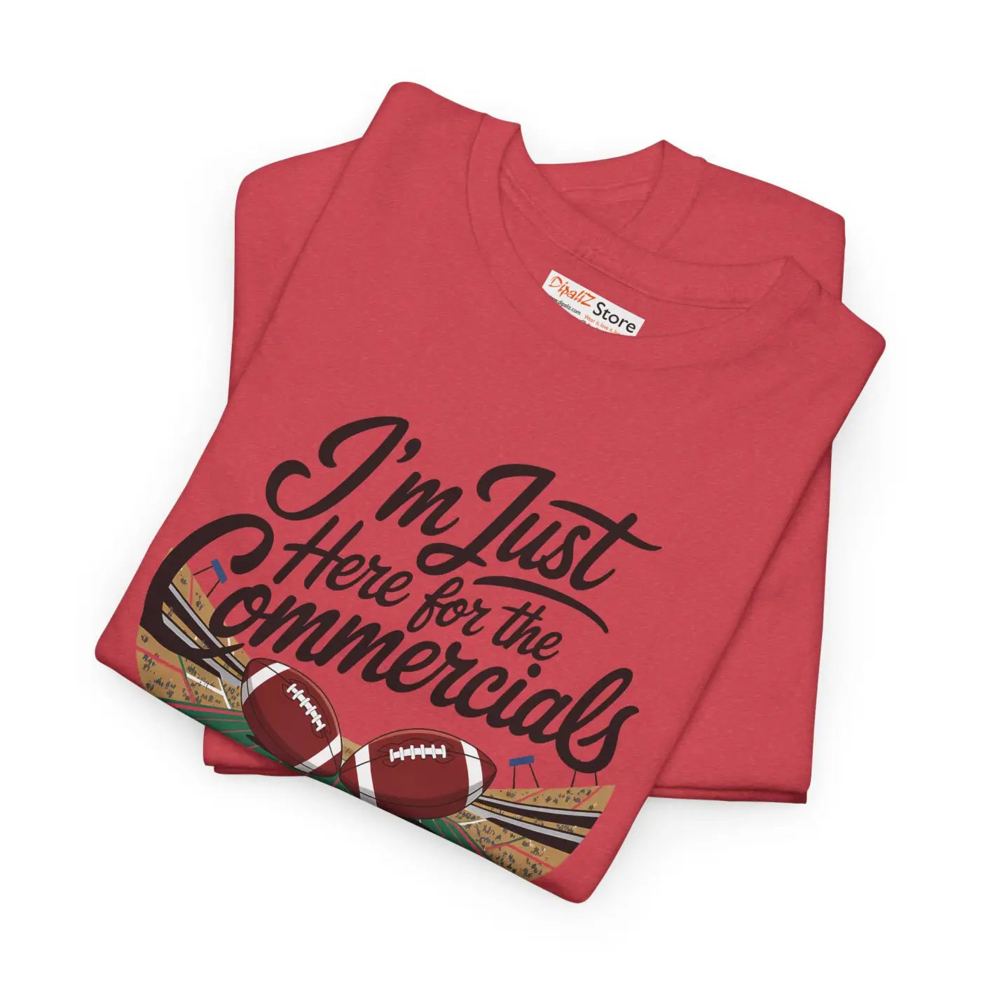 Super Football Heavy Cotton Tee - Game Day Party Shirt - DipaliZ