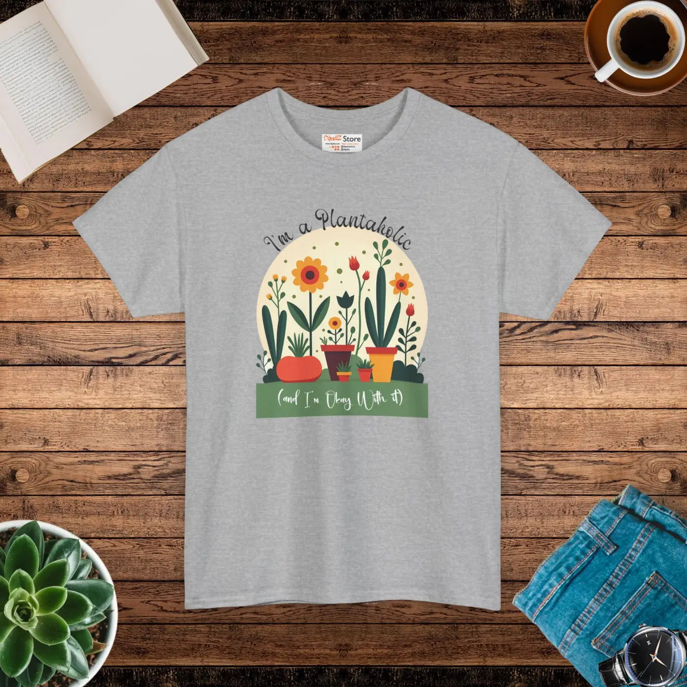 Plant Passion Heavy Cotton Tee - Unisex Green Lover - DipaliZ