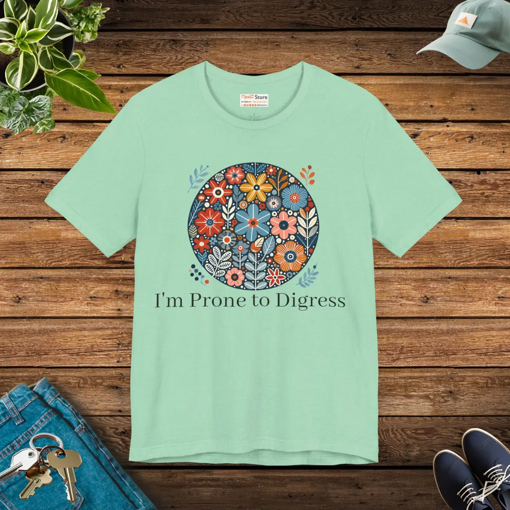 Jersey Short Sleeve Tee Floral Design - Unisex Comfort - DipaliZ
