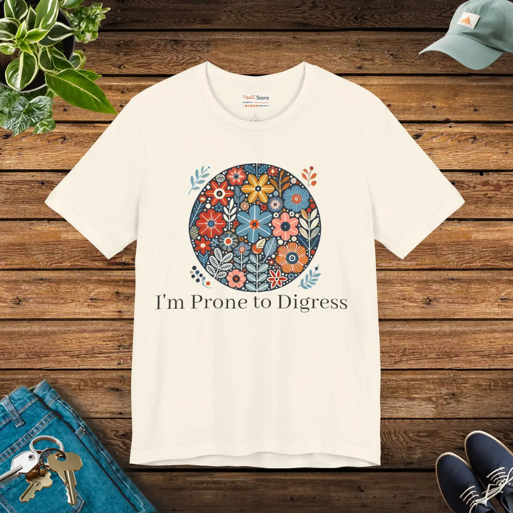 Jersey Short Sleeve Tee Floral Design - Unisex Comfort - DipaliZ