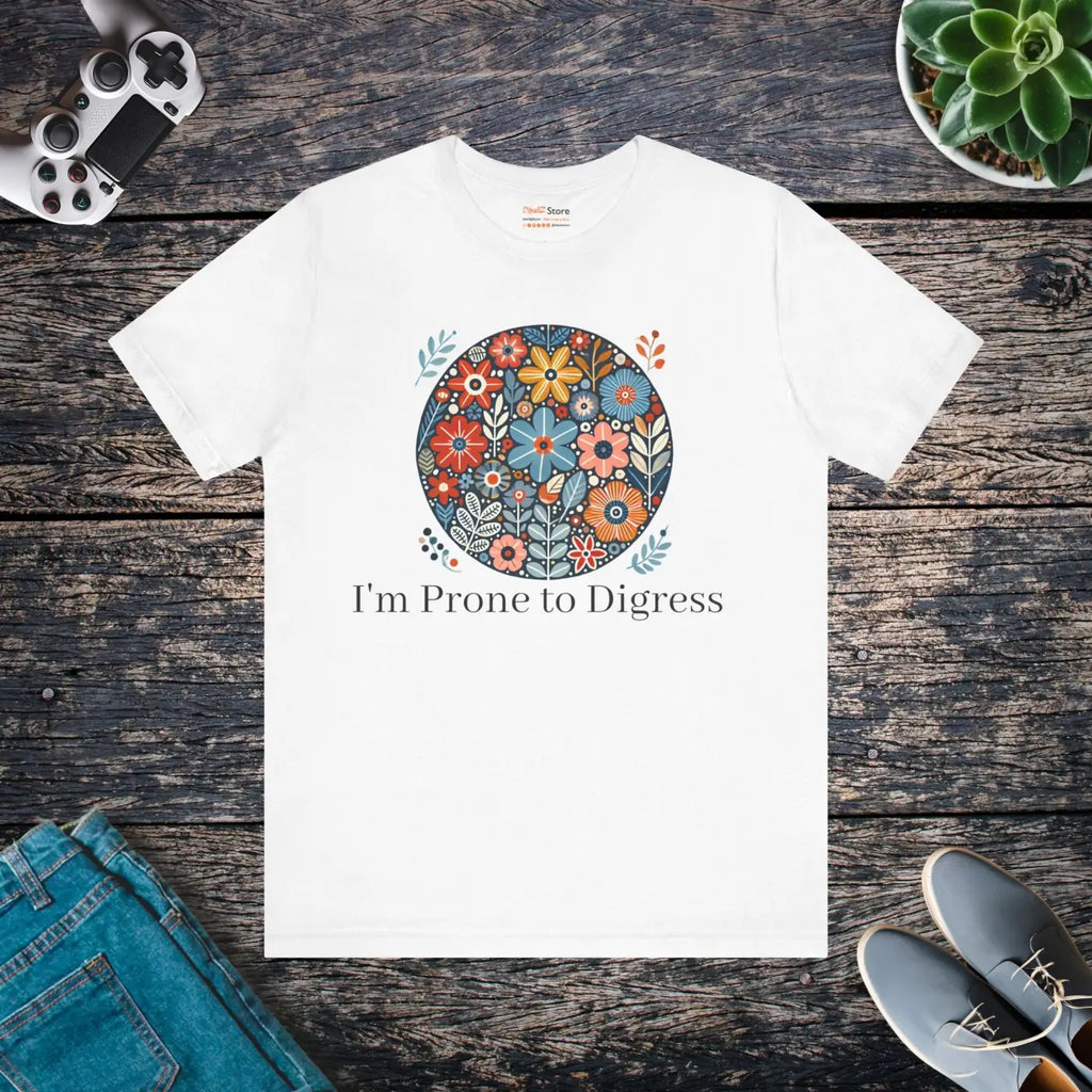 Jersey Short Sleeve Tee Floral Design - Unisex Comfort - DipaliZ