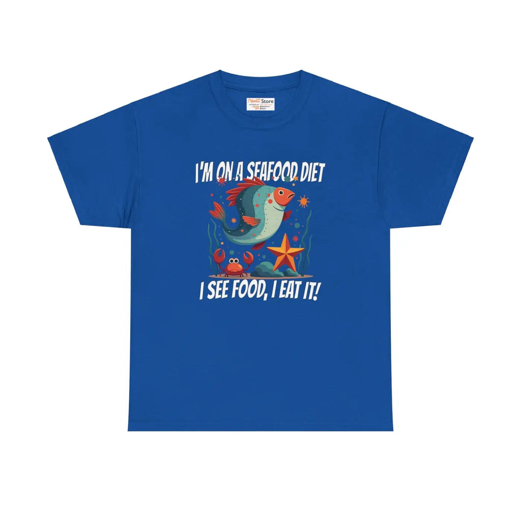 Sea Food Diet Unisex Heavy Cotton Tee - Playful Humor - DipaliZ