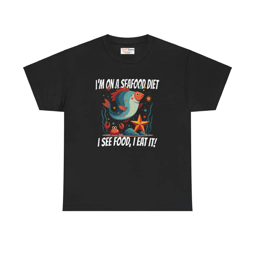 Sea Food Diet Unisex Heavy Cotton Tee - Playful Humor - DipaliZ