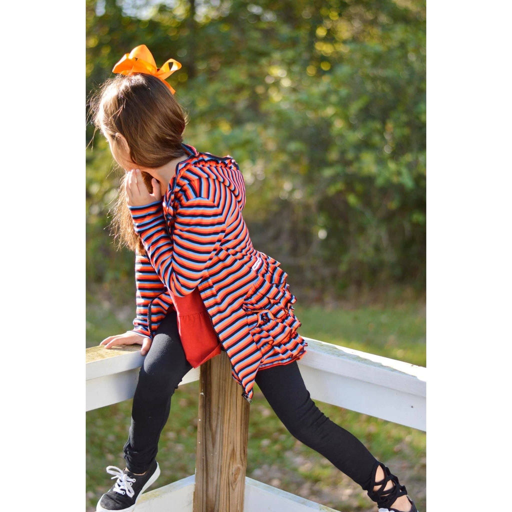 Rainbow Zipper Ruffled Hoodie Cardigan
