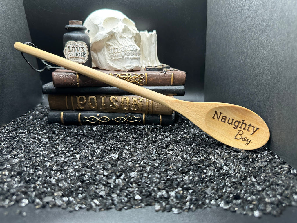 Naughty Boy Engraved Wood Spoon
