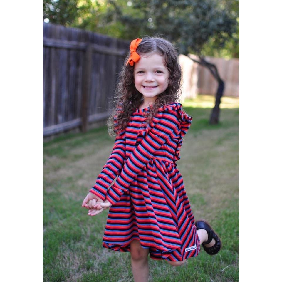 Rainbow Long Sleeve Hi Low Dress