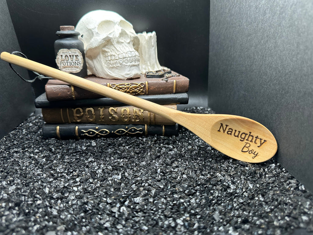 Naughty Boy Engraved Wood Spoon