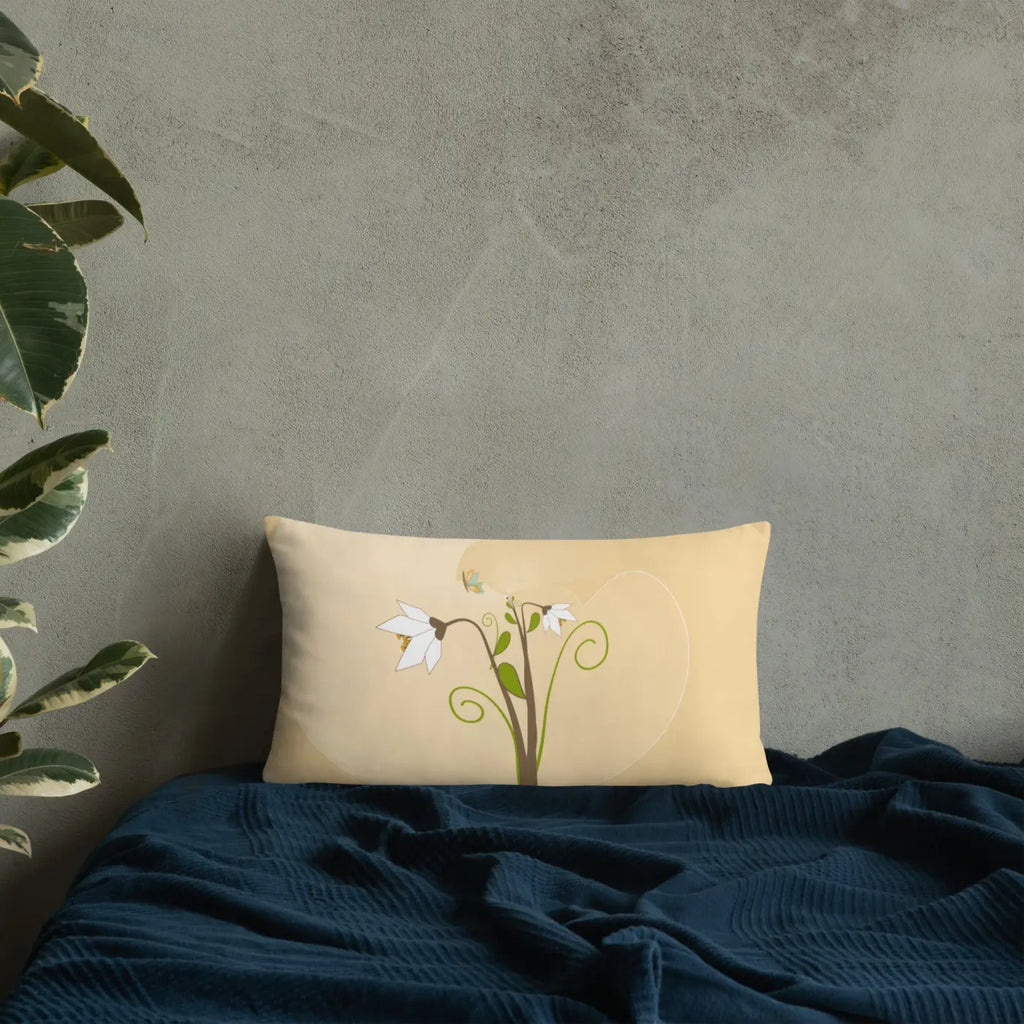 Throw Pillow - Graphic White Flowers Design - DipaliZ