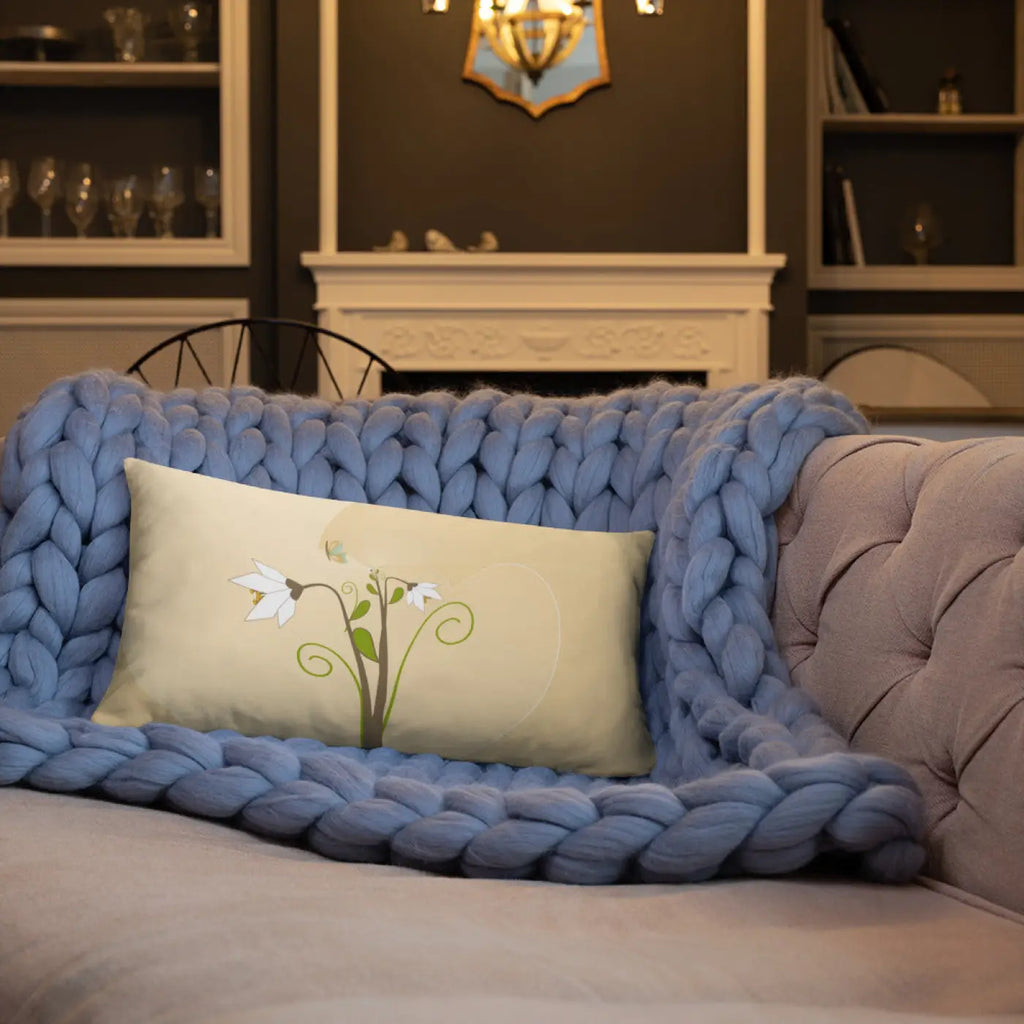 Throw Pillow - Graphic White Flowers Design - DipaliZ