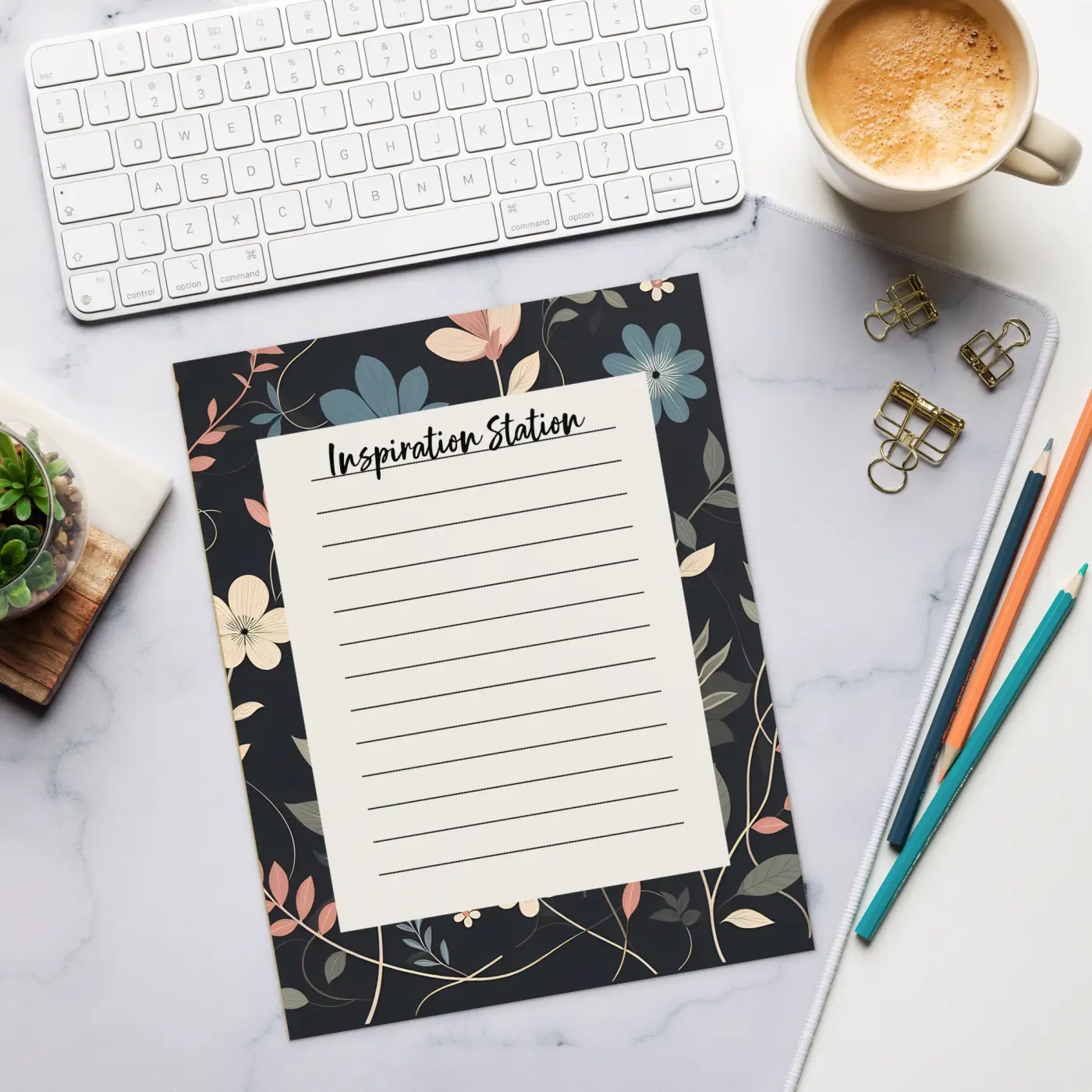Ruled Floral Notepad - Creative Expression Canvas - DipaliZ