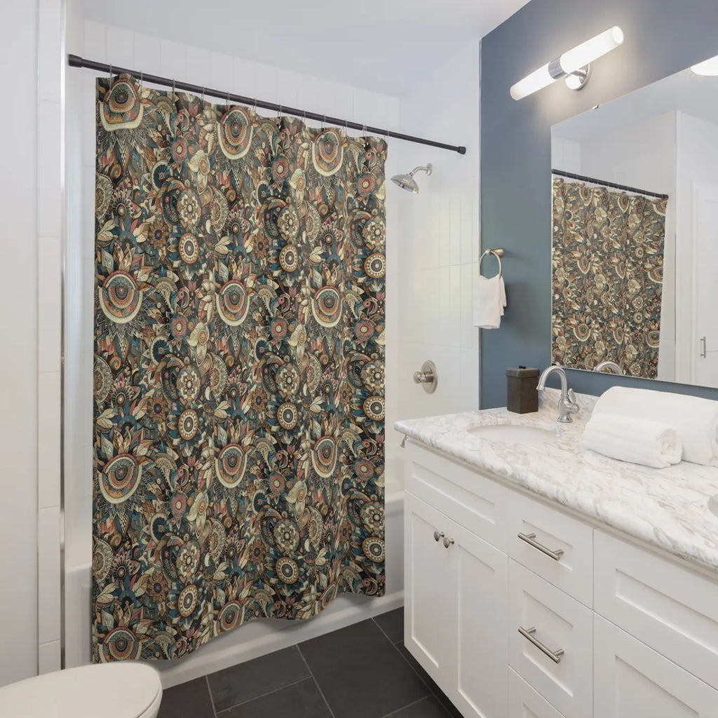 Floral Shower Curtains - Intricate One-Sided Print - DipaliZ