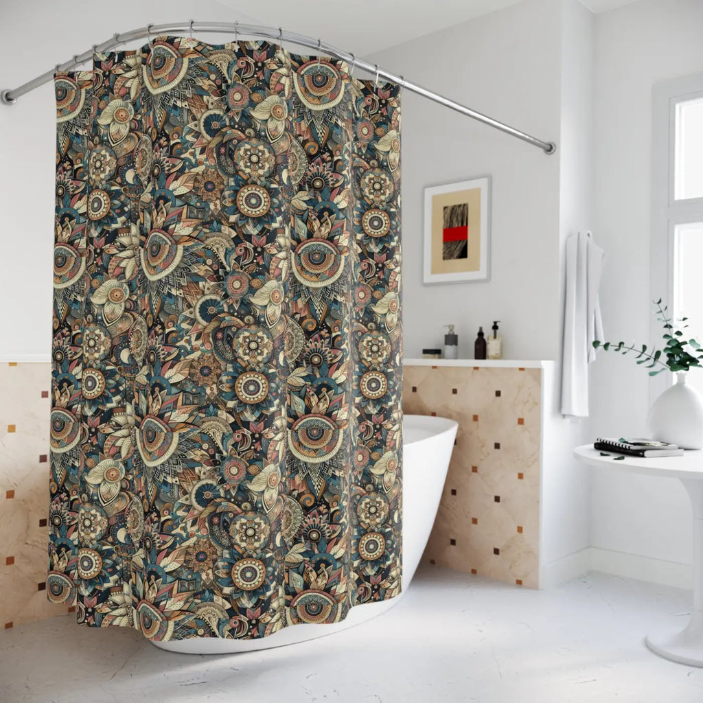 Floral Shower Curtains - Intricate One-Sided Print - DipaliZ