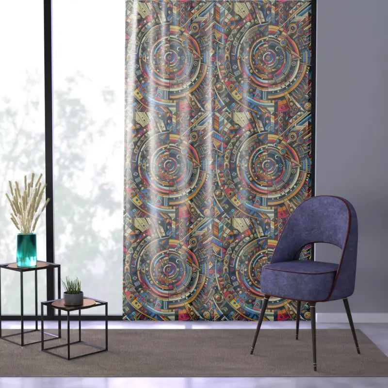 Vibrant Polyester Curtains - Modern Artful Window Decor - DipaliZ