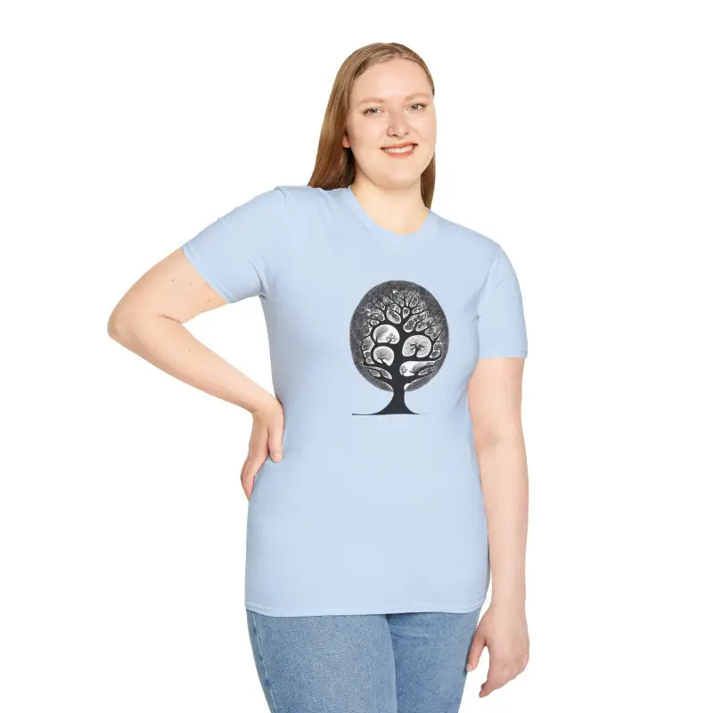 Intricate Tree Cotton Softstyle T Shirt - Ultimate Comfort - DipaliZ