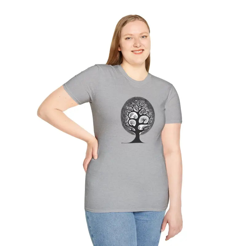 Intricate Tree Cotton Softstyle T Shirt - Ultimate Comfort - DipaliZ