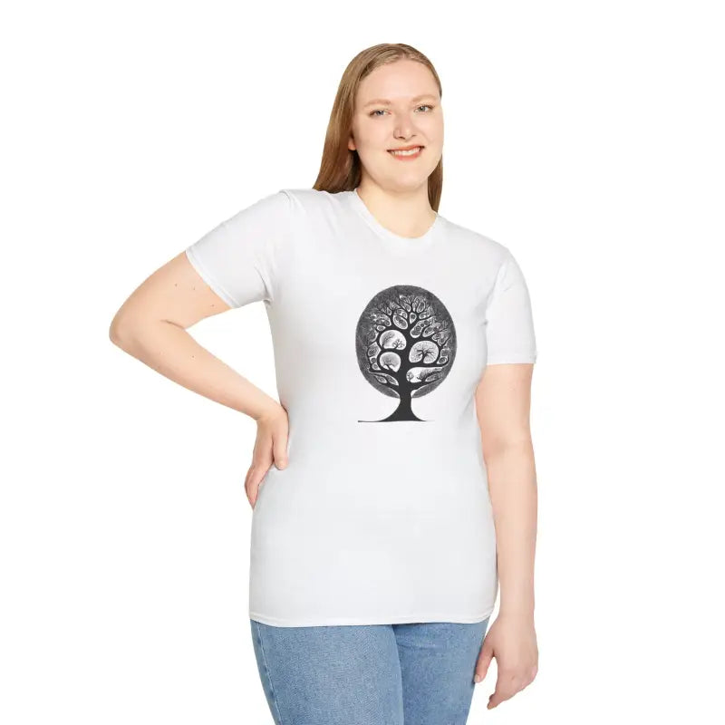 Intricate Tree Cotton Softstyle T Shirt - Ultimate Comfort - DipaliZ