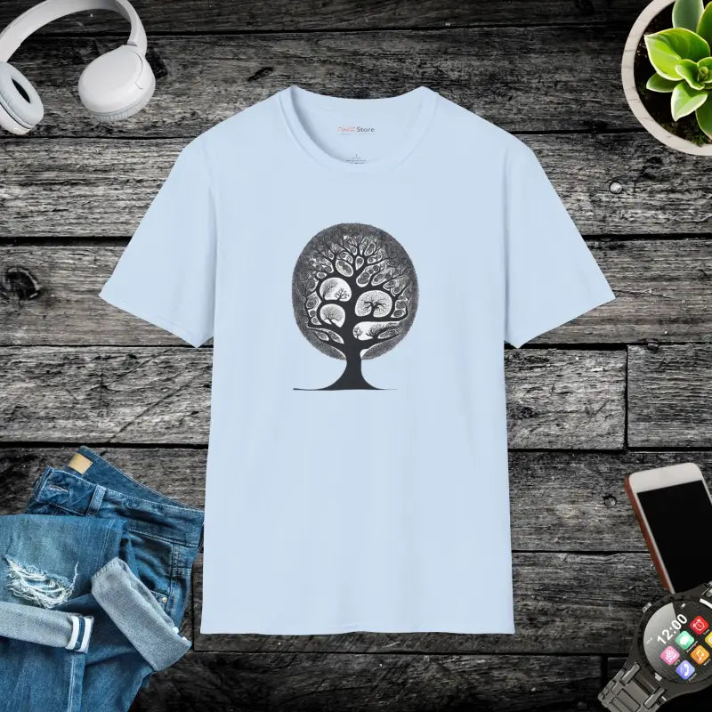 Intricate Tree Cotton Softstyle T Shirt - Ultimate Comfort - DipaliZ