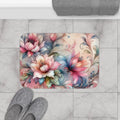 Floral Bath Mat - Watercolor Microfiber Design - DipaliZ