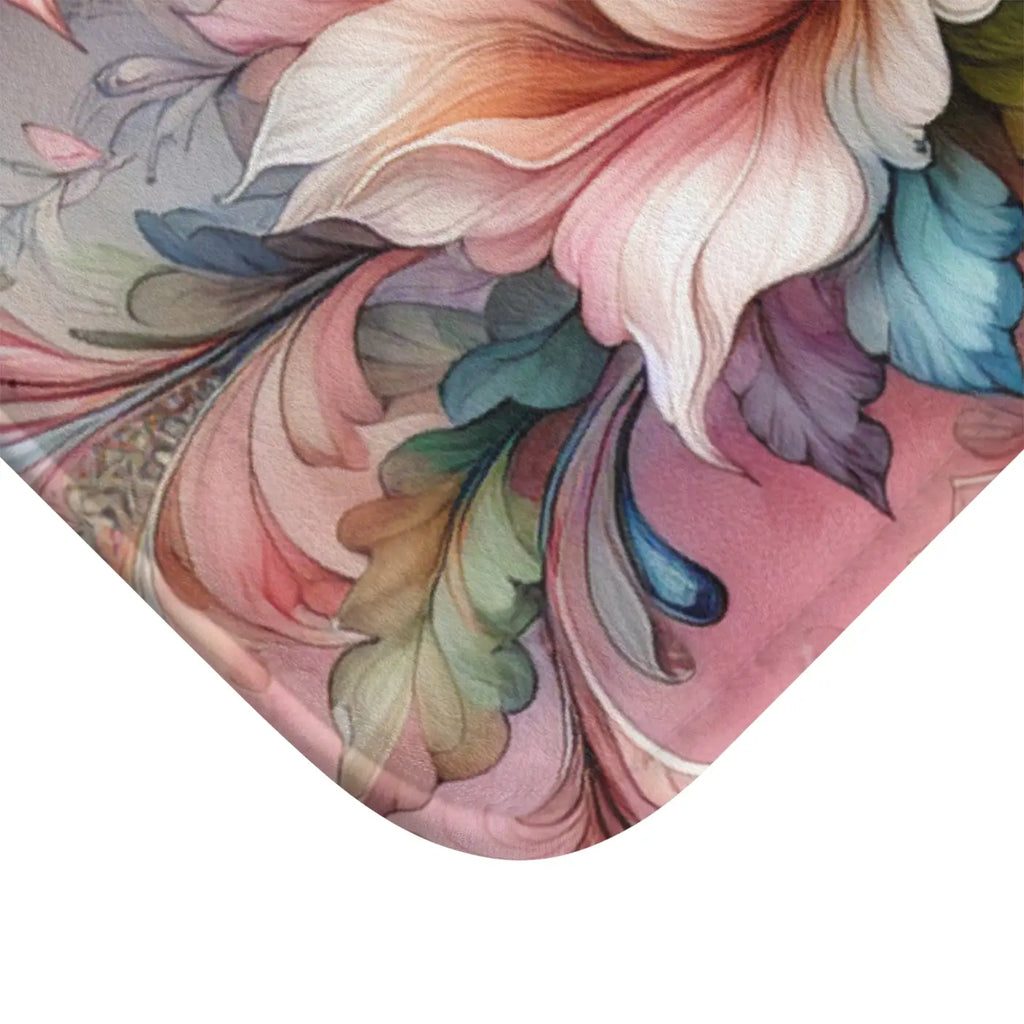 Floral Bath Mat - Watercolor Microfiber Design - DipaliZ