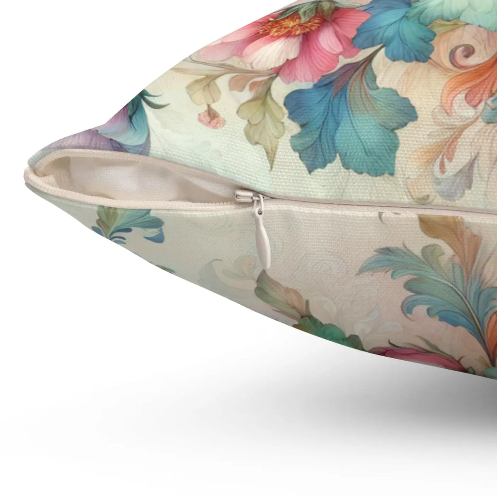 Watercolor Flowers Throw Pillow - Spun Polyester Square - DipaliZ