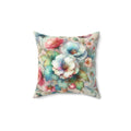 Watercolor Flowers Throw Pillow - Spun Polyester Square - DipaliZ