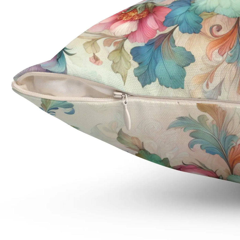 Watercolor Flowers Throw Pillow - Spun Polyester Square - DipaliZ