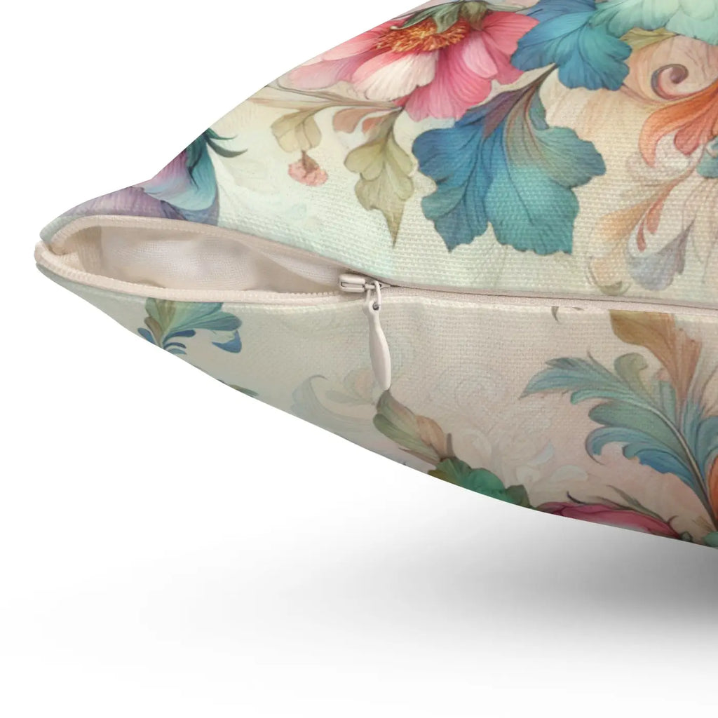 Watercolor Flowers Throw Pillow - Spun Polyester Square - DipaliZ