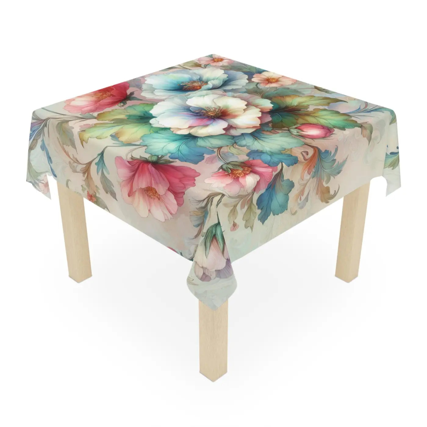 Watercolor Flowers Polyester Tablecloth - Artful Dining - DipaliZ