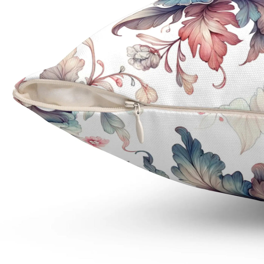 Floral Pillow - Watercolor Flower Throw Pillow White Spun Polyester - DipaliZ