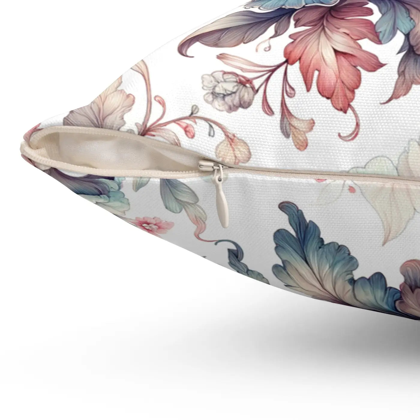 Floral Pillow - Watercolor Flower Throw Pillow White Spun Polyester - DipaliZ