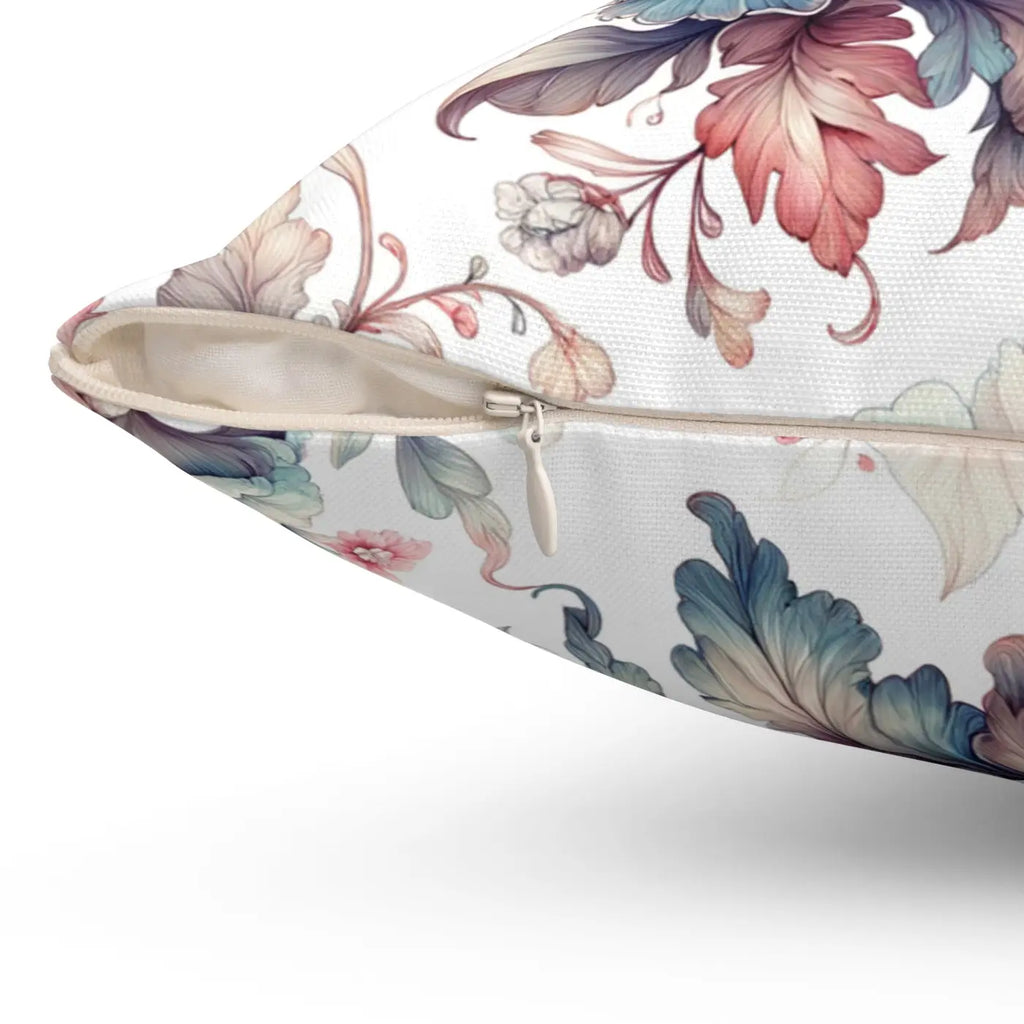 Floral Pillow - Watercolor Flower Throw Pillow White Spun Polyester - DipaliZ