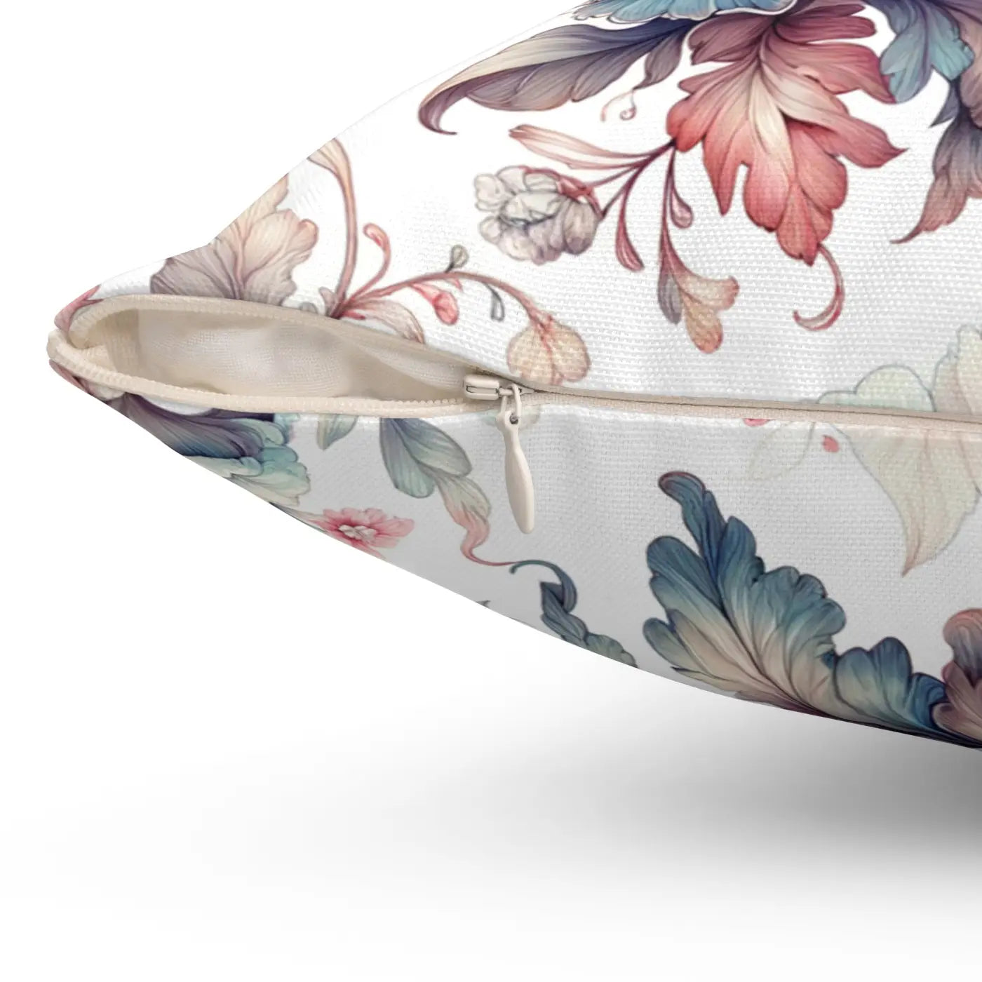 Floral Pillow - Watercolor Flower Throw Pillow White Spun Polyester - DipaliZ