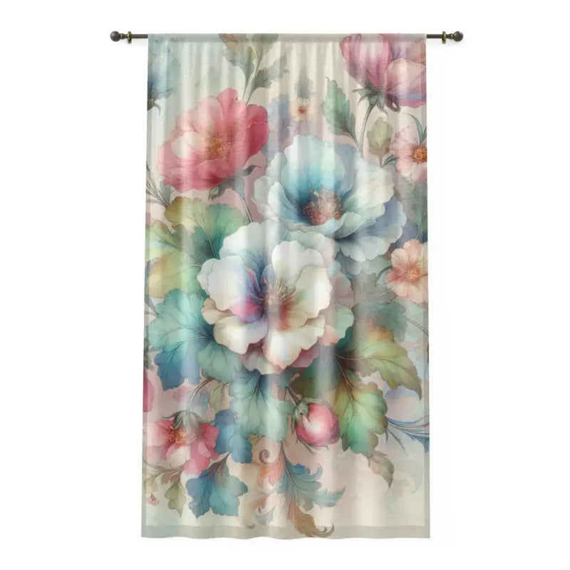 Intricately Designed Watercolor Flowers Curtains - DipaliZ