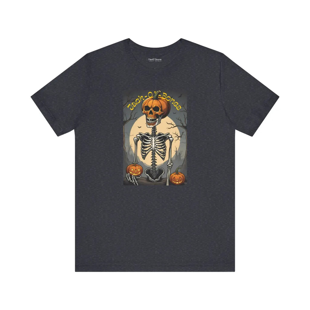 Jack O Bones Unisex Jersey Tee - Halloween Skeleton Design - DipaliZ