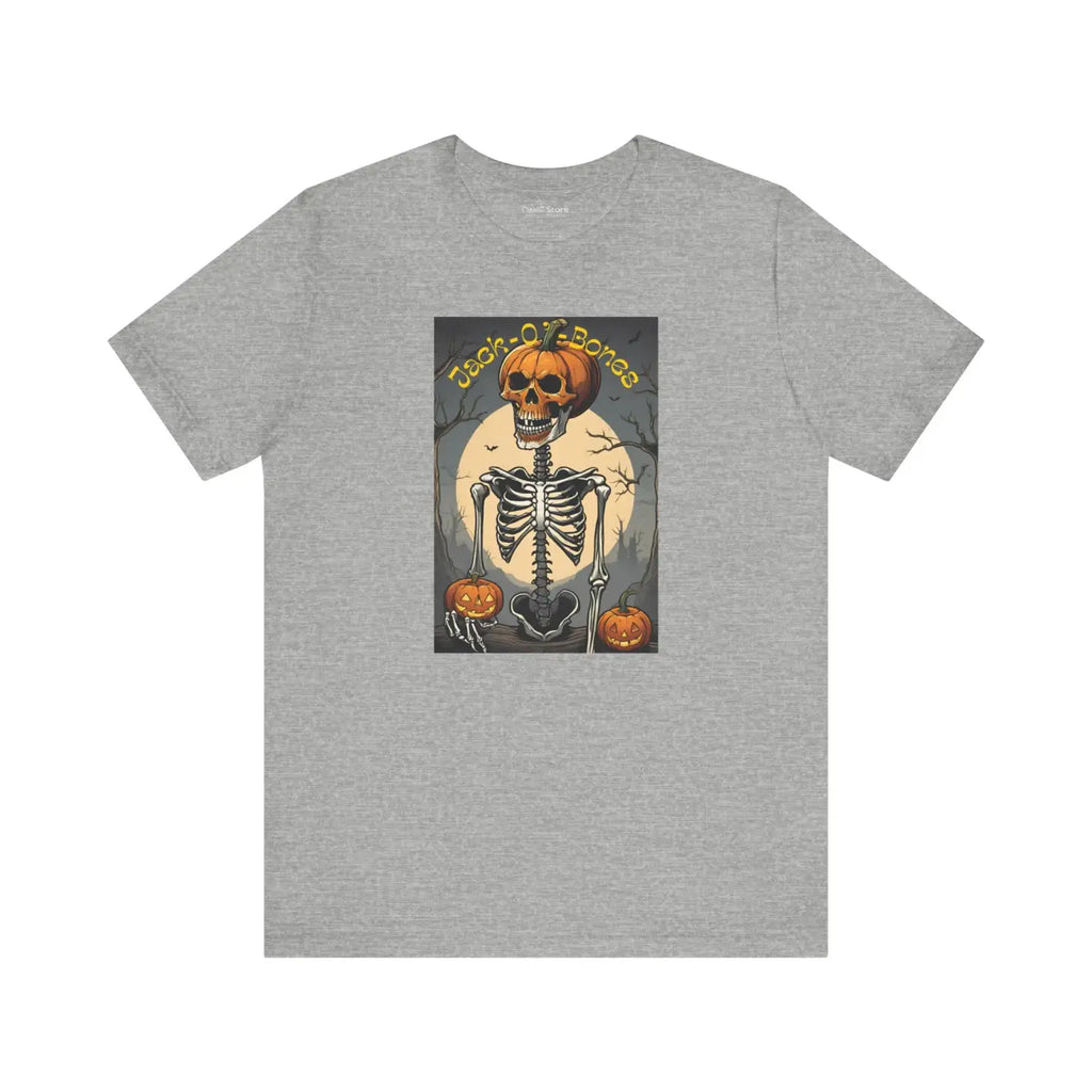 Jack O Bones Unisex Jersey Tee - Halloween Skeleton Design - DipaliZ