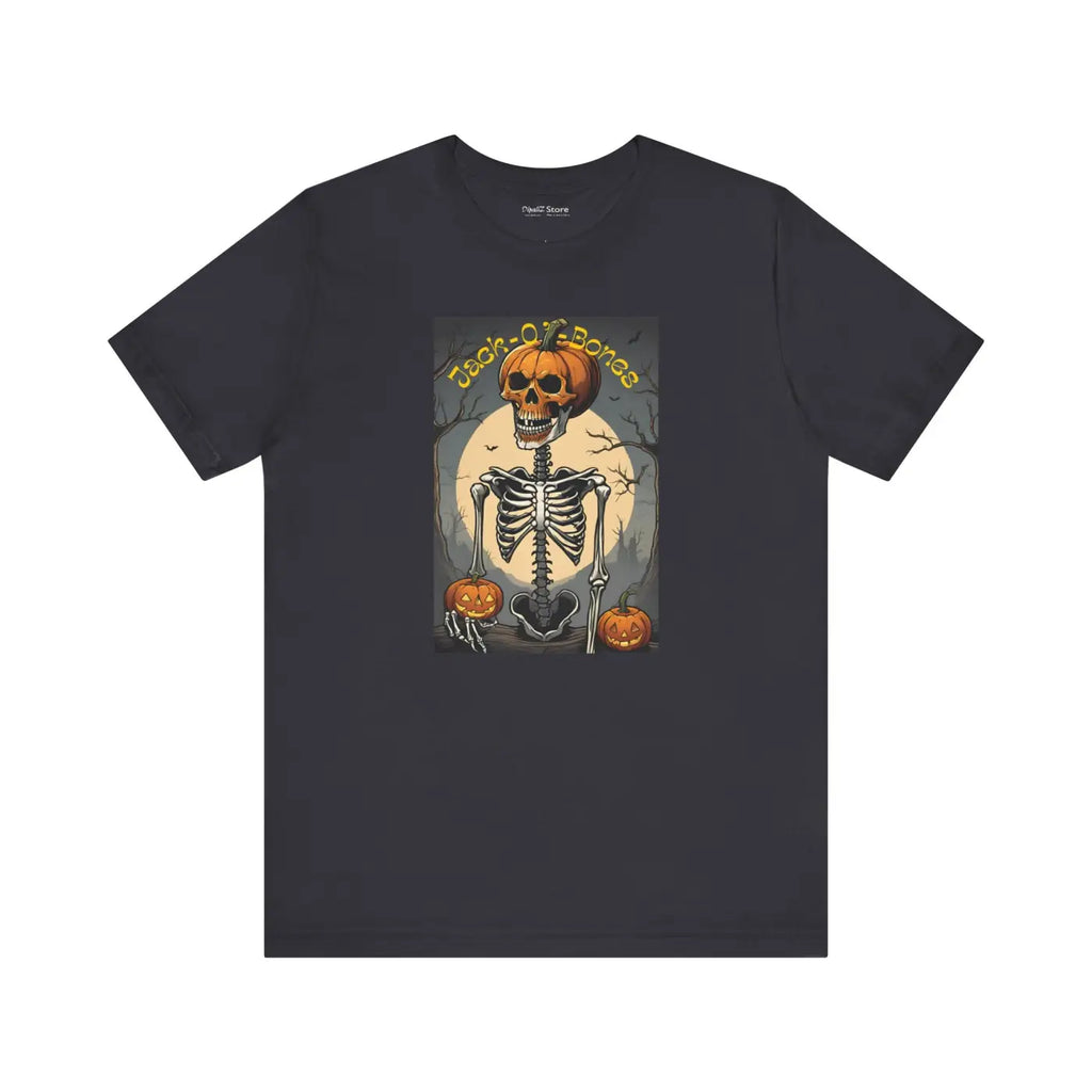 Jack O Bones Unisex Jersey Tee - Halloween Skeleton Design - DipaliZ