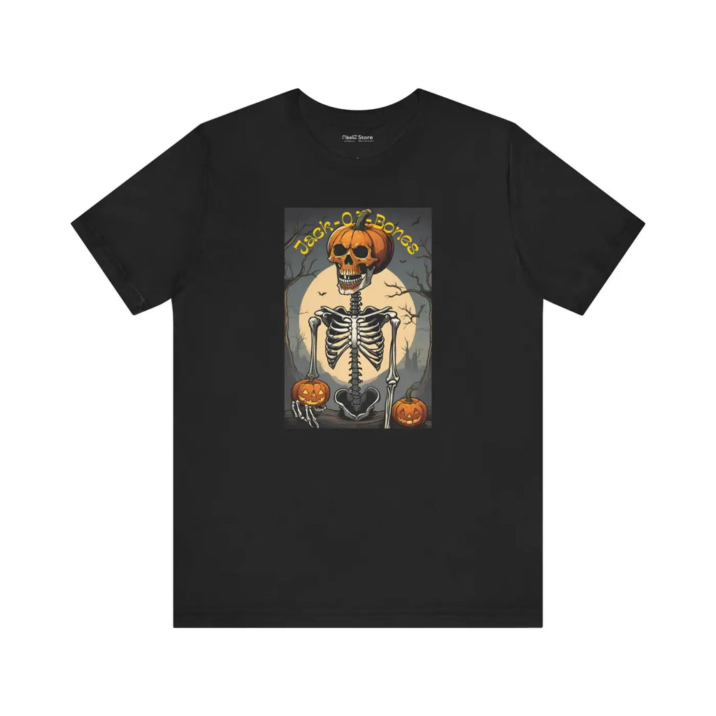 Jack O Bones Unisex Jersey Tee - Halloween Skeleton Design - DipaliZ