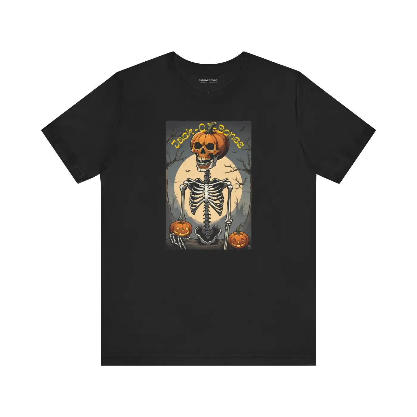 Jack O Bones Unisex Jersey Tee - Halloween Skeleton Design - DipaliZ
