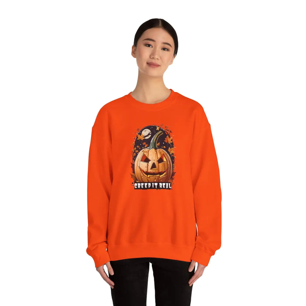 Jack O Lantern Heavy Blend Crewneck Sweatshirt - Halloween - DipaliZ