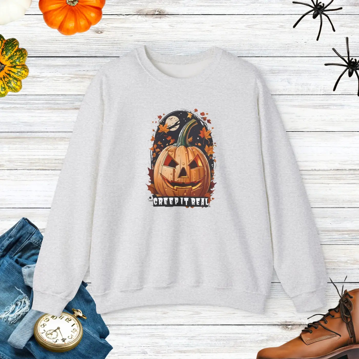 Jack O Lantern Heavy Blend Crewneck Sweatshirt - Halloween - DipaliZ