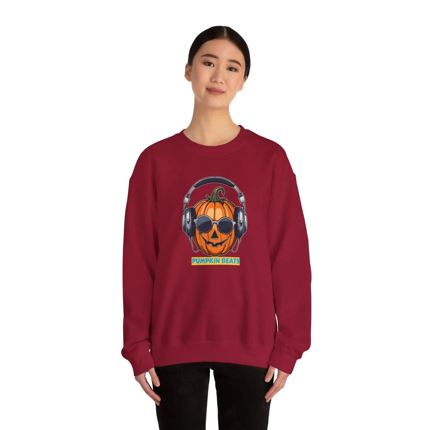 Pumpkin Beats Jack O Lantern Headphone Sweatshirt - Halloween - DipaliZ